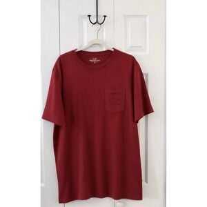 Vineyard Vines Mens XL Red Burgundy Pocket T-shirt Whale Logo Cotton Short Slv
